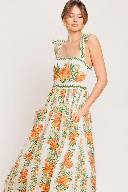 MARIGOLD BREEZE WOVEN MIDI DRESS - Detail View 4