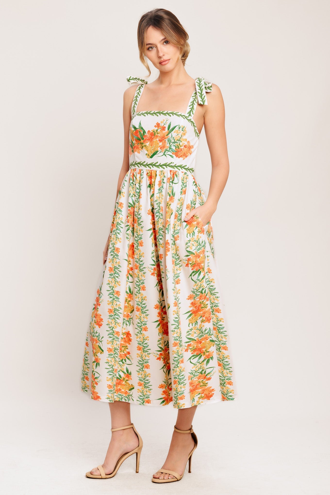MARIGOLD BREEZE WOVEN MIDI DRESS - Detail View 5