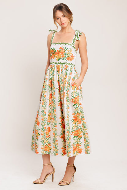 MARIGOLD BREEZE WOVEN MIDI DRESS - Detail View 5