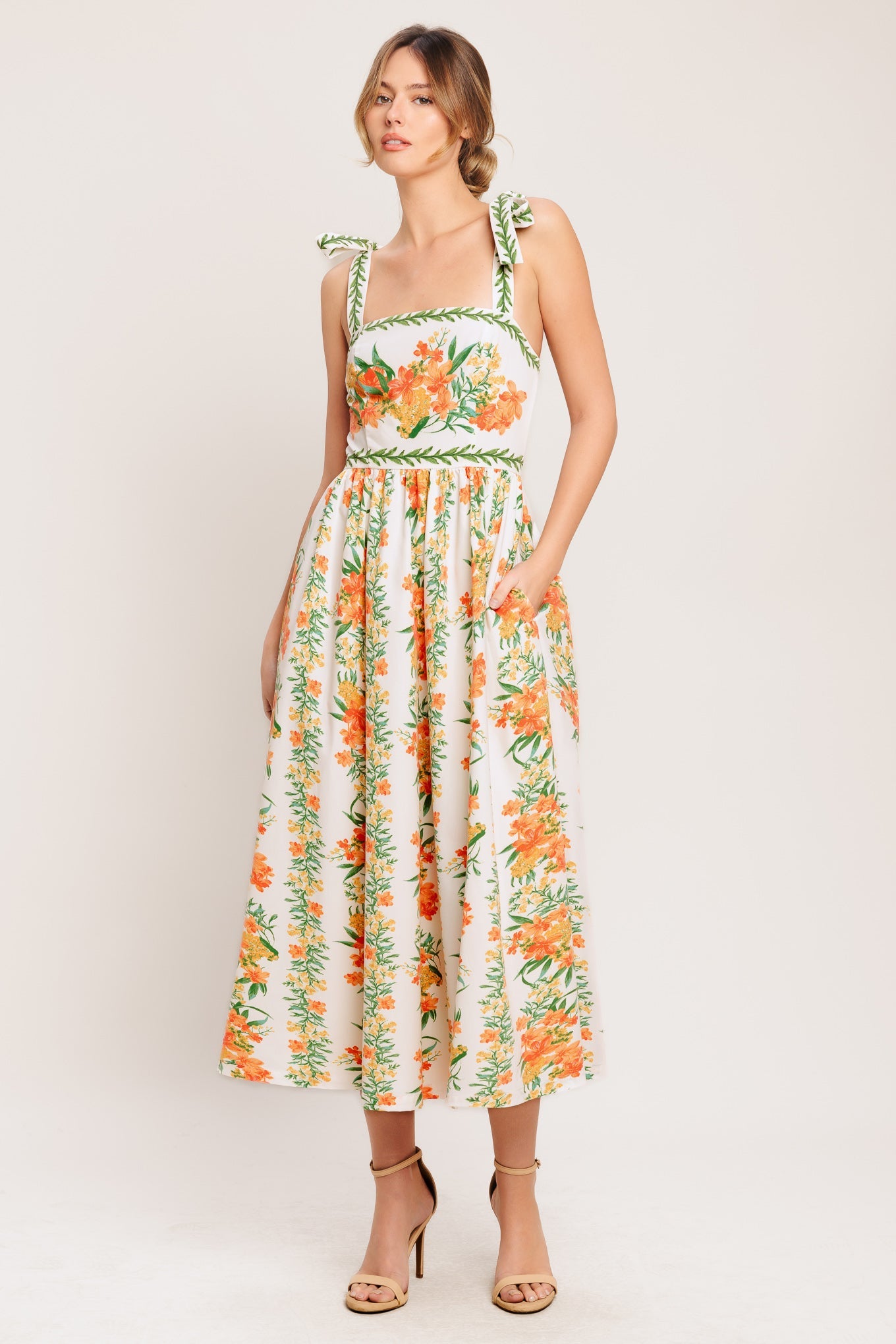 MARIGOLD BREEZE WOVEN MIDI DRESS - Detail View 6
