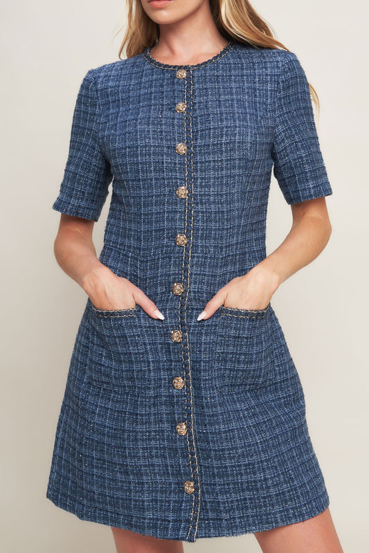 MODERN ICONIC TWEED MINI DRESS