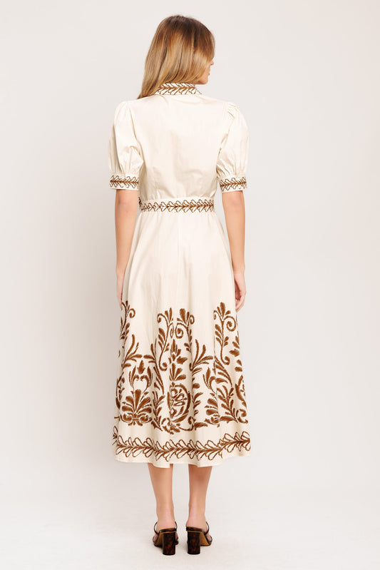 ROMANTIC HEIRLOOM WOVEN MIDI DRESS - Back View