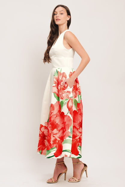 ROMANCE EDIT WOVEN MIDI DRESS - Side View