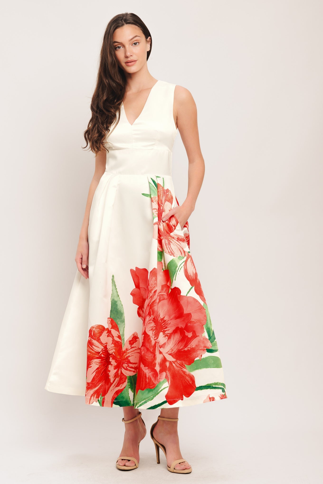 ROMANCE EDIT WOVEN MIDI DRESS - Detail View 5