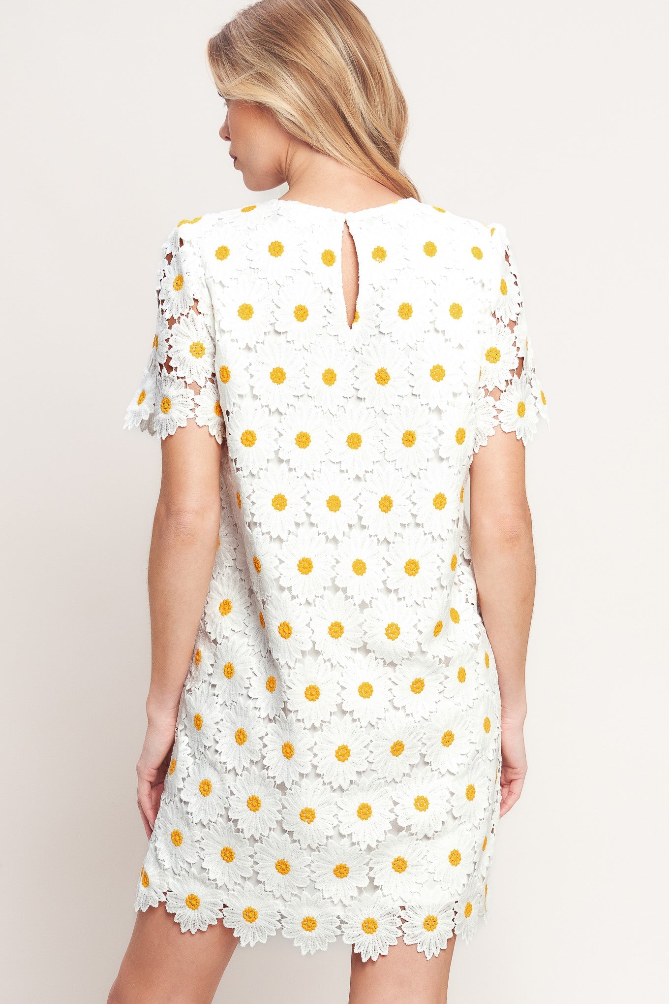 DAISIES AND DAYDREAMS WOVEN LACE MINI DRESS - Detail View 4