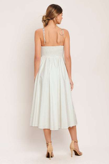 POETIC BLOOM WOVEN MIDI DRESS - Back View