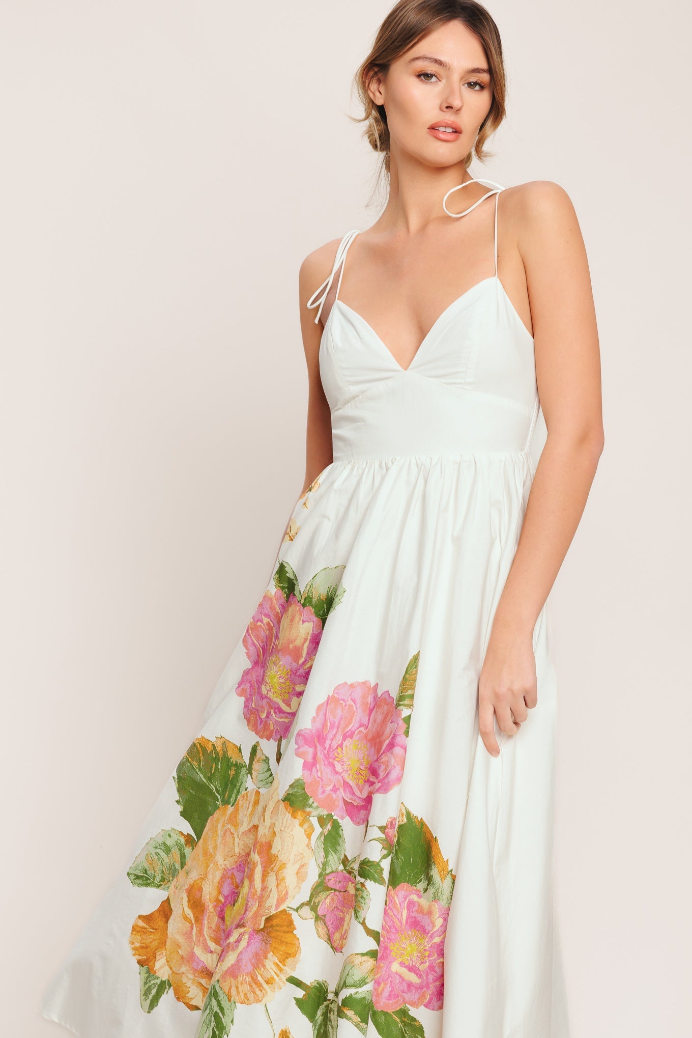 POETIC BLOOM WOVEN MIDI DRESS - Side View