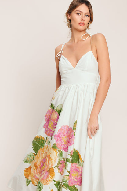 POETIC BLOOM WOVEN MIDI DRESS - Side View