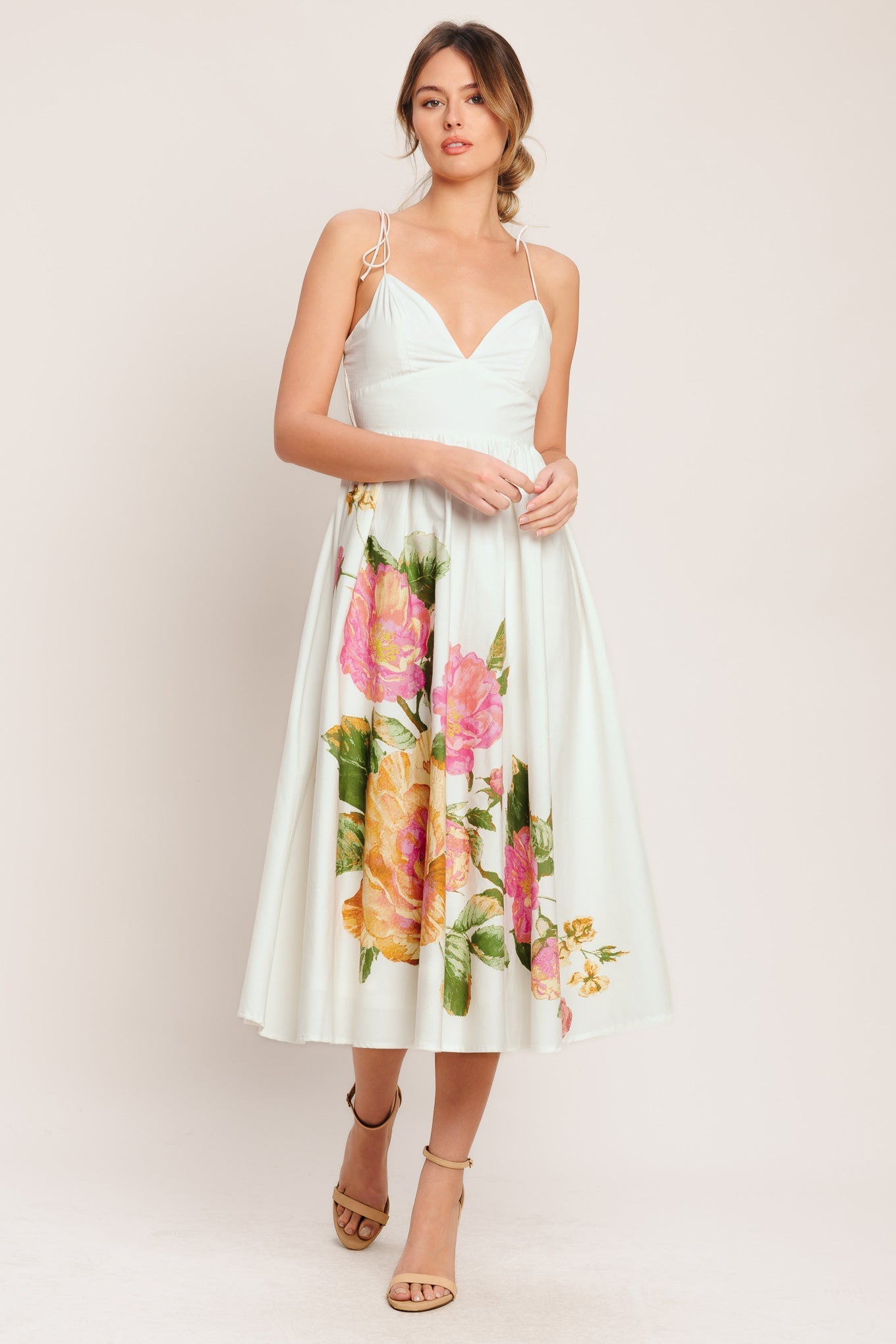 POETIC BLOOM WOVEN MIDI DRESS - Detail View 4