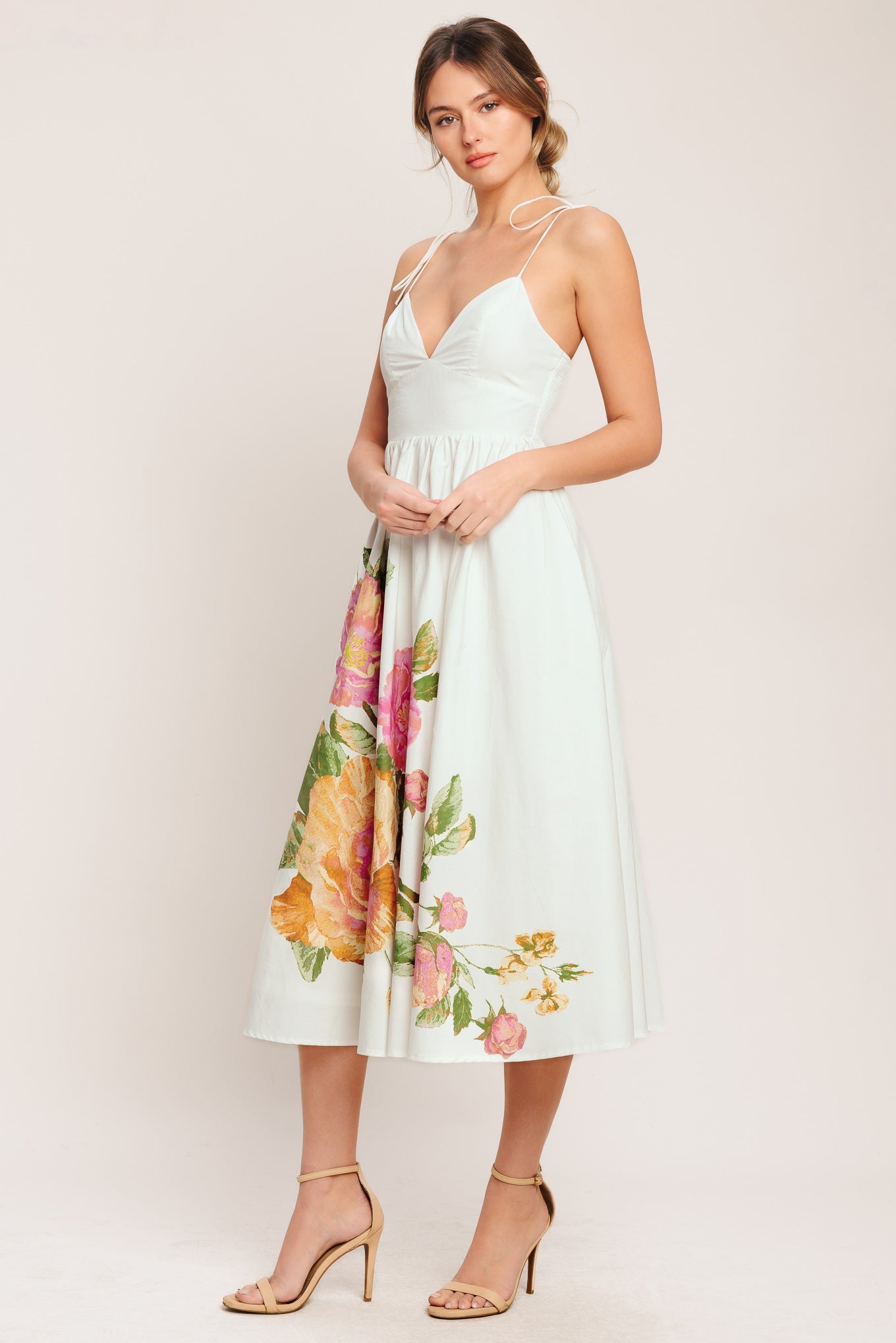 POETIC BLOOM WOVEN MIDI DRESS - Detail View 5