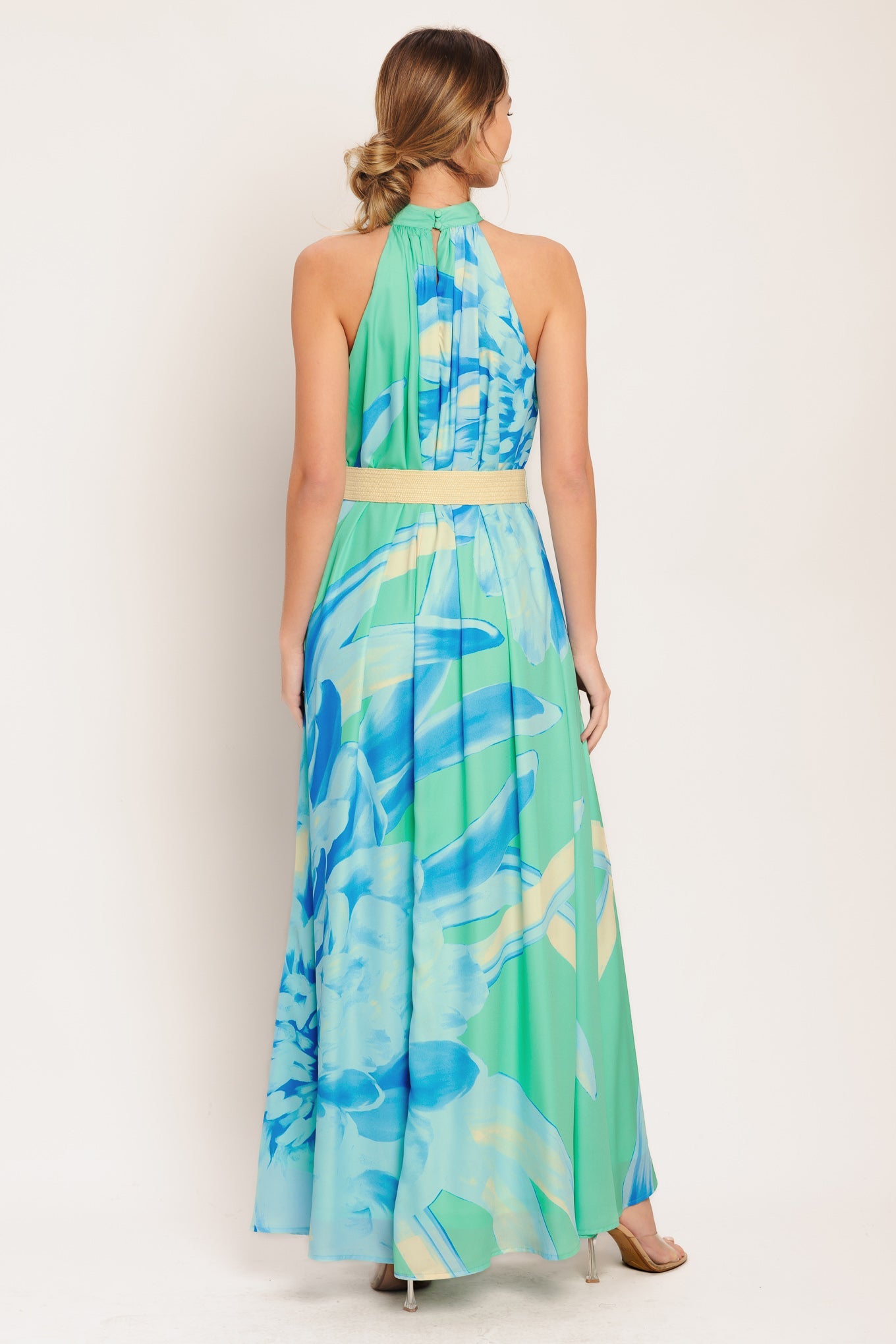 BLUE HORIZON WOVEN MAXI DRESS - Back View