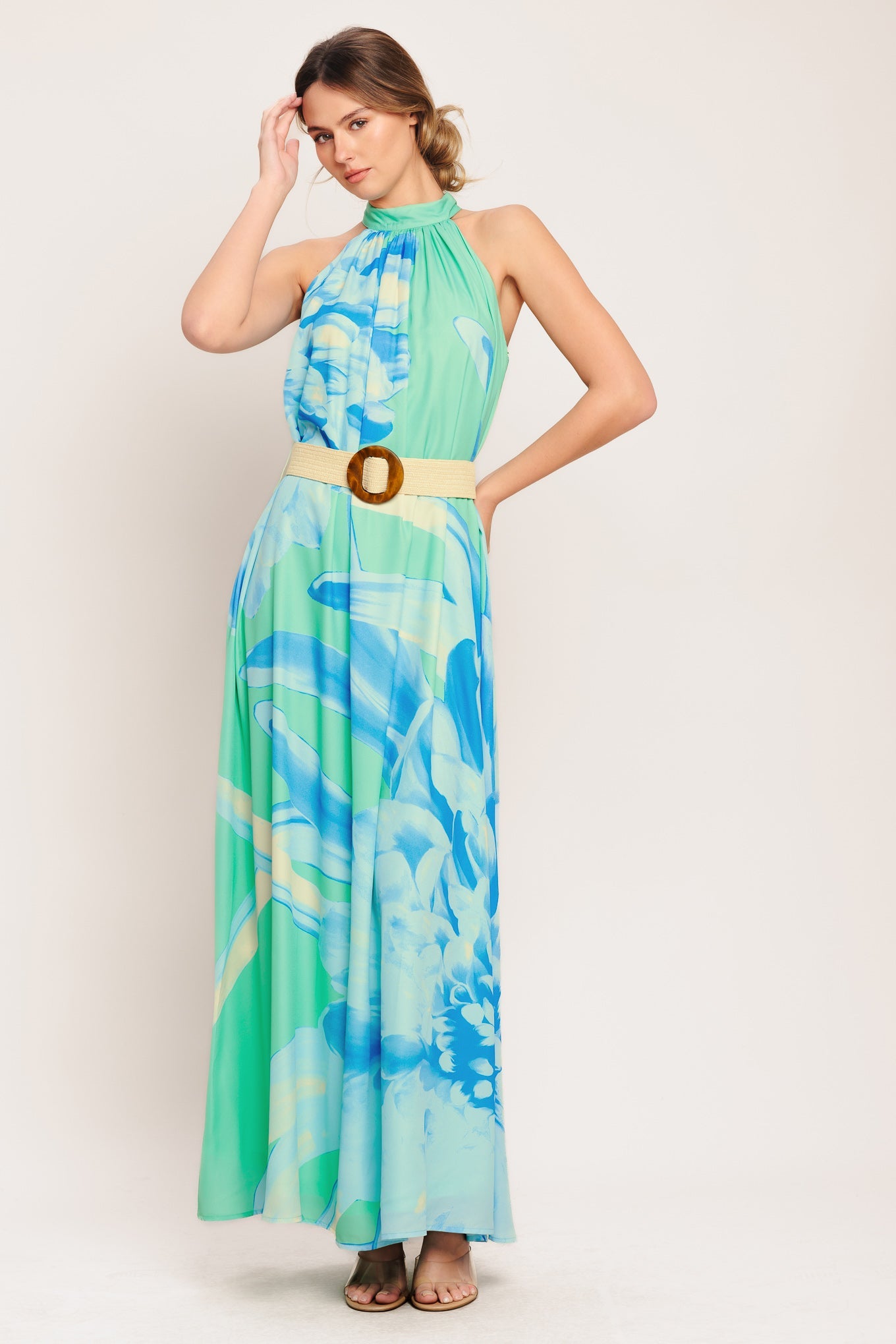 BLUE HORIZON WOVEN MAXI DRESS - Side View