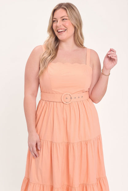 SUNSHINE SERENADE WOVEN MIDI DRESS