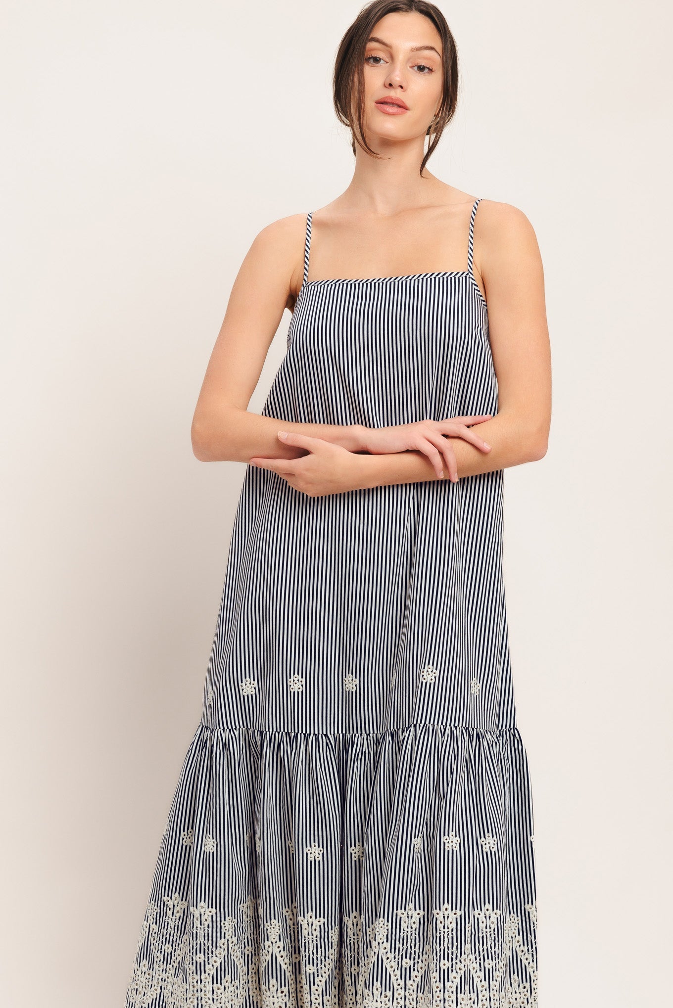 STRIPE COVE WOVEN MIDI DRESS - Detail View 4