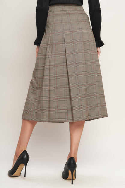 BRITISH TRACE WOVEN MIDI SKIRT - Side View