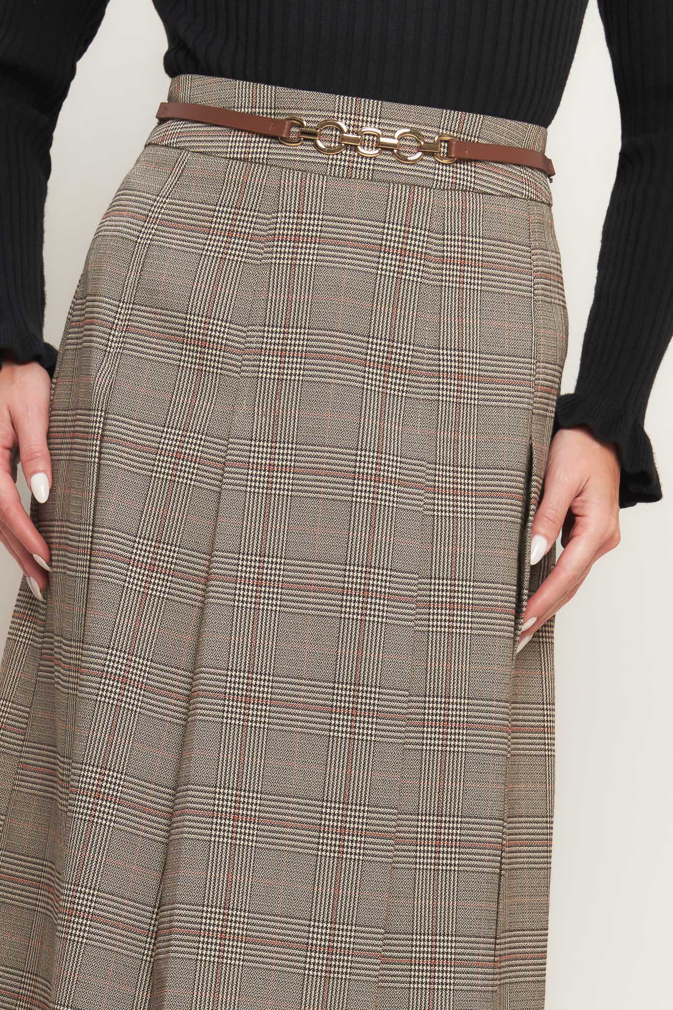 BRITISH TRACE WOVEN MIDI SKIRT - Detail View 7