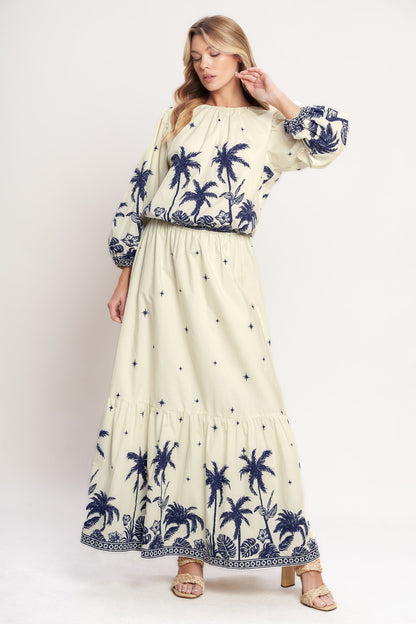 BOHO CONSTELLATION WOVEN MAXI SKIRT - Side View