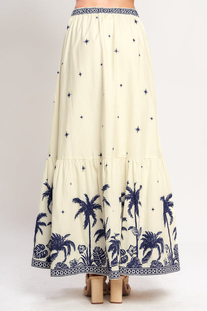 BOHO CONSTELLATION WOVEN MAXI SKIRT - Back View