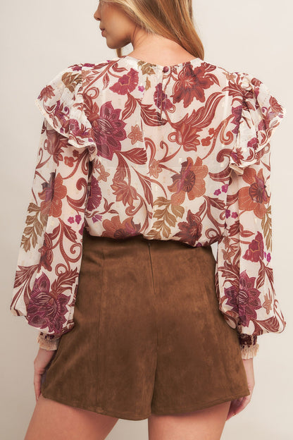 AUTUMN STARLET FAUX SUEDE SKORT - Back View