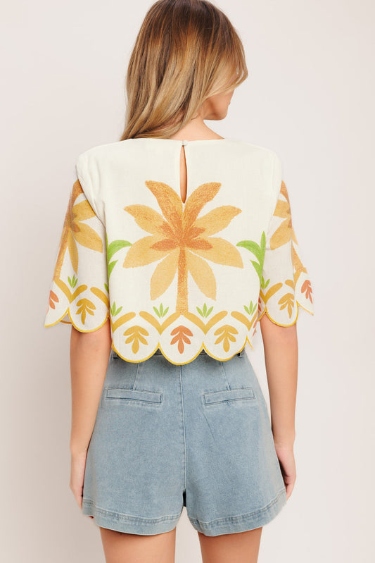 Vintage Island Woven Crop Top - Back View