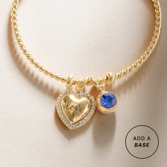 Love Pave Heart Interchangeable Charm - Alex and Ani - Back View