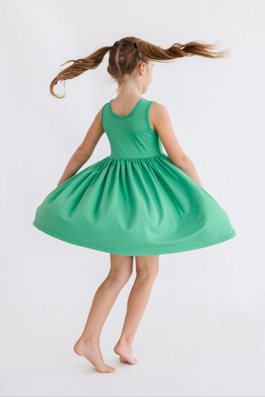 Irish Green Tank Pocket Twirl Dress