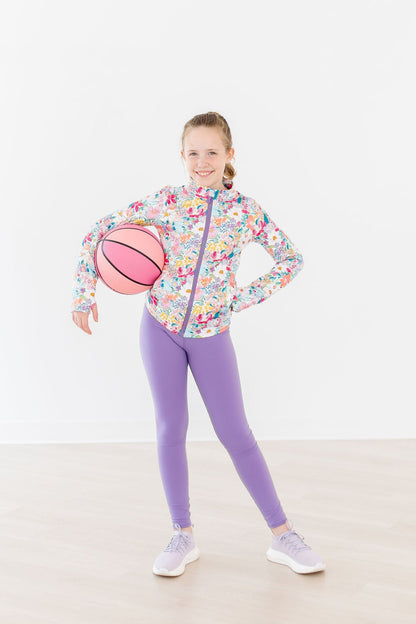 Playful Purple Active Legging - Side View