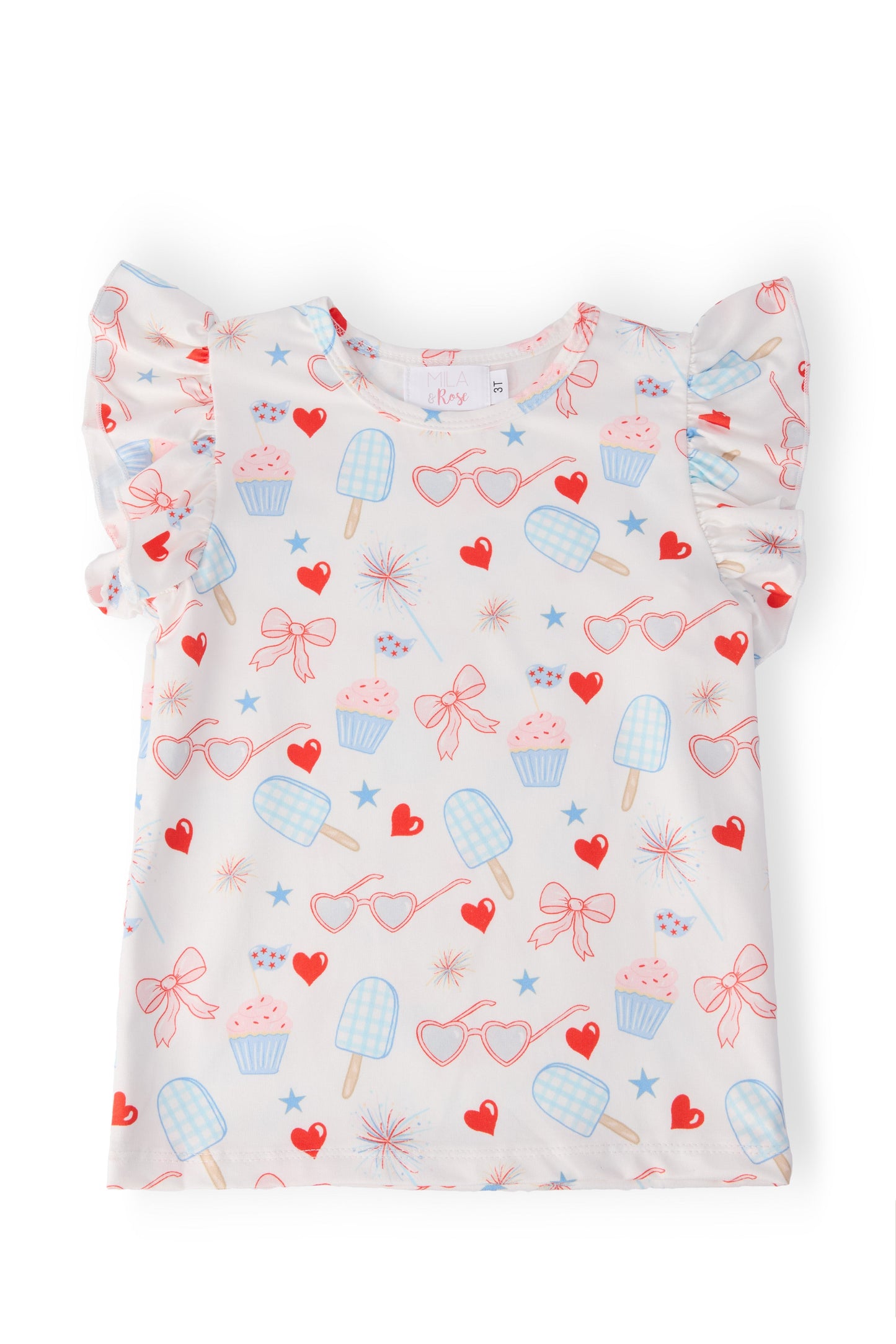 Red, White, & Sweet Ruffle Tee