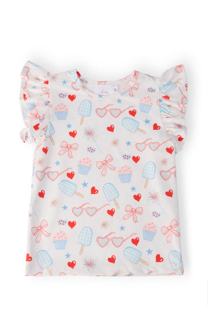 Red, White, & Sweet Ruffle Tee