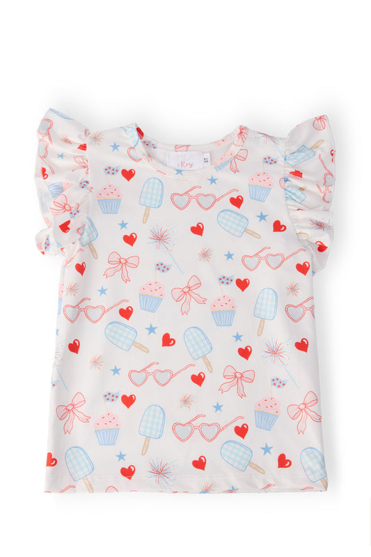 Red, White, & Sweet Ruffle Tee