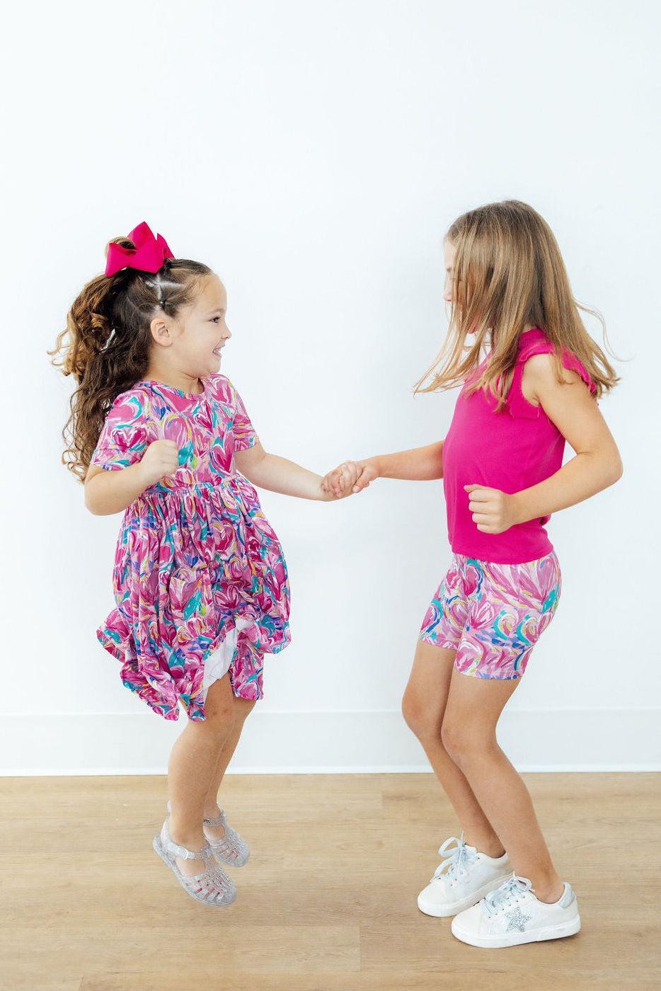 Sweetheart Scribble S/S Pocket Twirl Dress - Back View