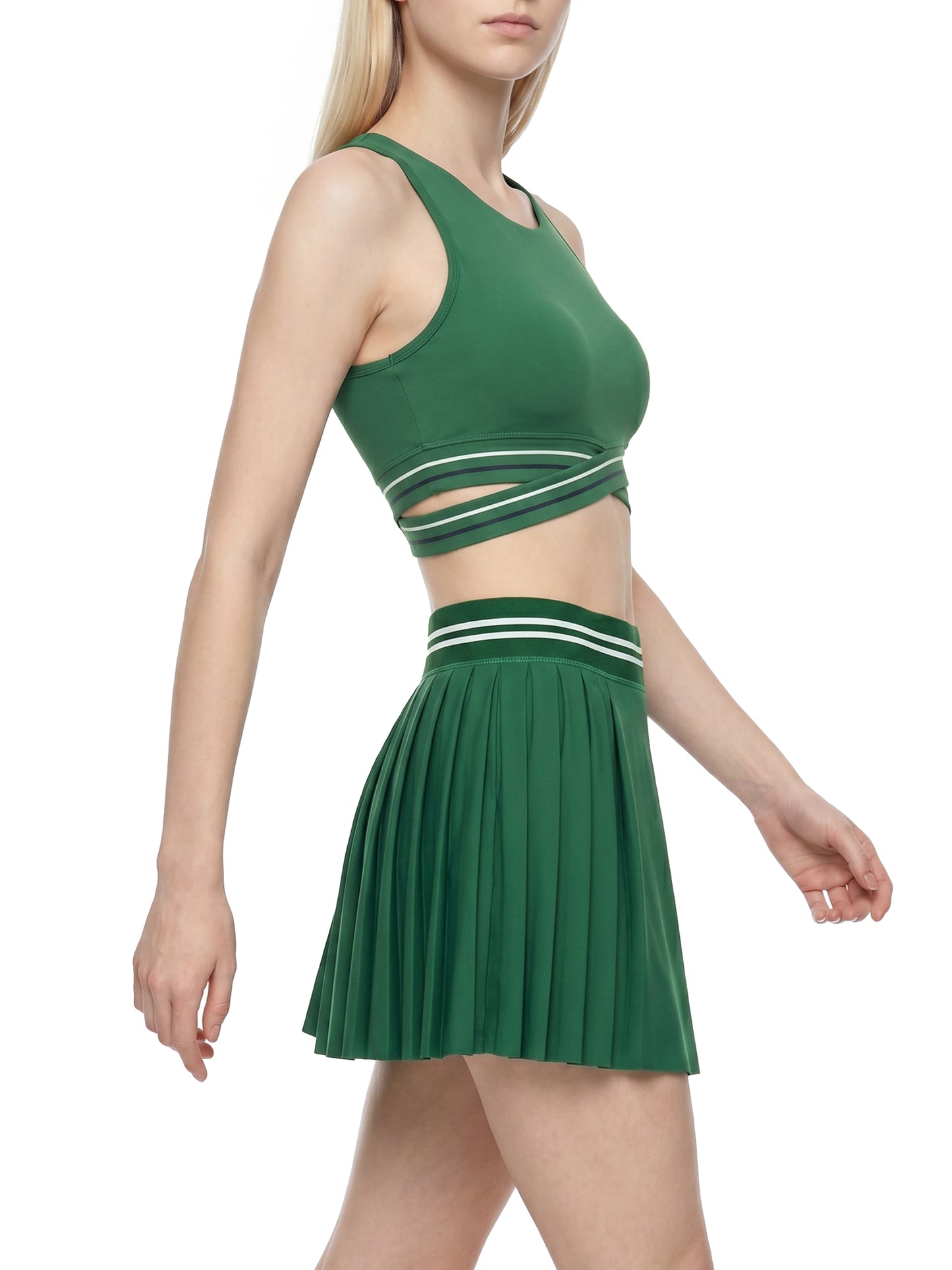 Contrast Band Cropped Sports Bra