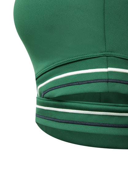 Contrast Band Cropped Sports Bra