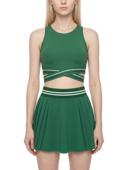Contrast Band Cropped Sports Bra