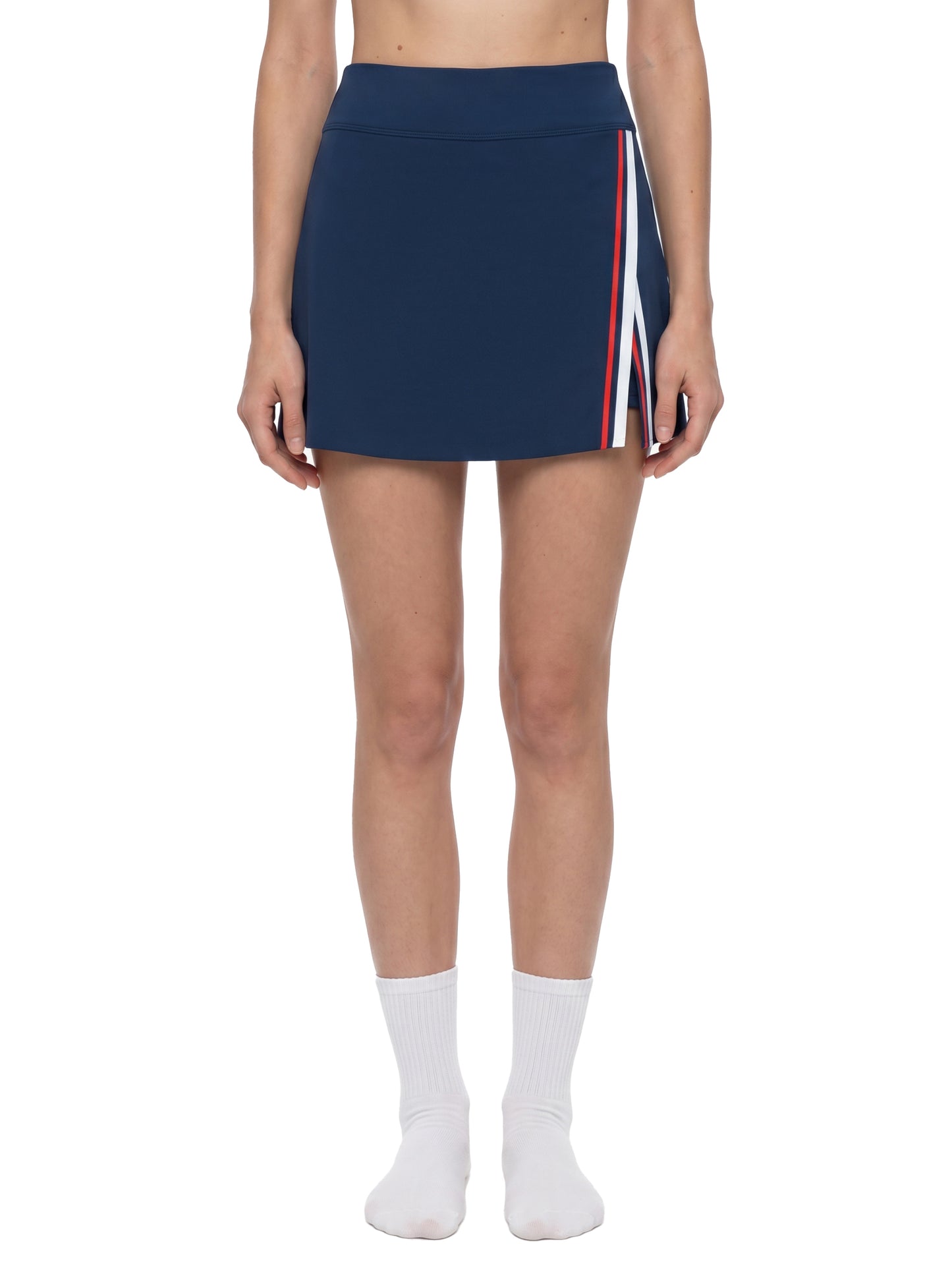 Women's A-Line Contrast Panel Slit Mini Skort