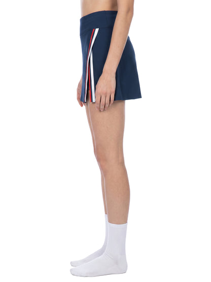 Women's A-Line Contrast Panel Slit Mini Skort
