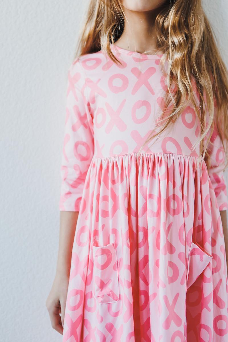 XOXO 3/4 Sleeve Pocket Twirl Dress - Detail View 4