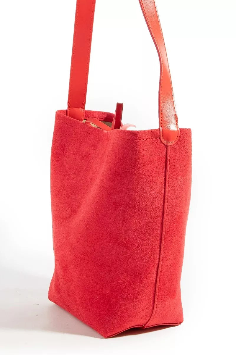 Faux Suede Bucket Bag