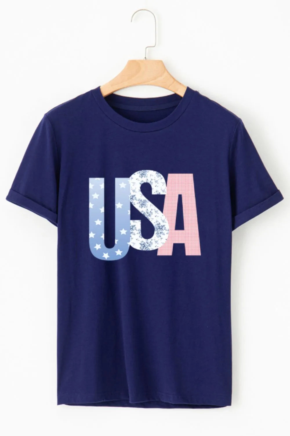 USA Patchwork Graphic T-Shirt