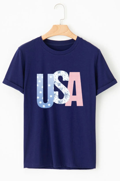 USA Patchwork Graphic T-Shirt - Detail View 4