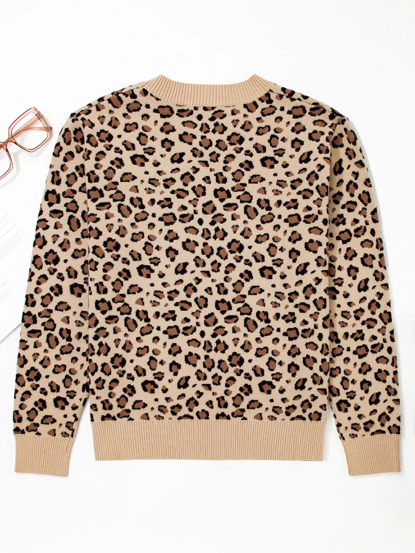Leopard Print Knit Sweater