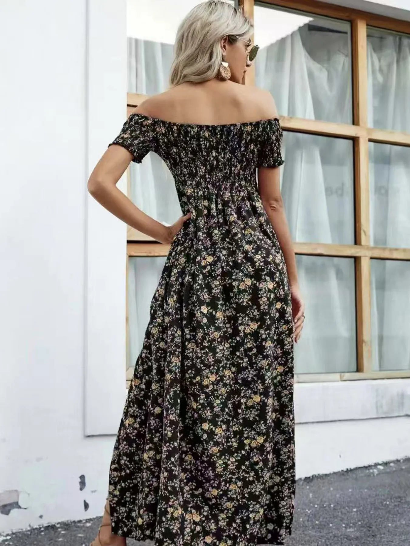 Off-Shoulder Floral Maxi Dress
