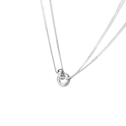 Double Strand 925 Sterling Silver Necklace - Detail View 4