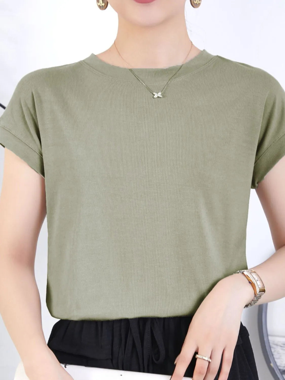 Women's Classic Tee with Cuffed Sleeves