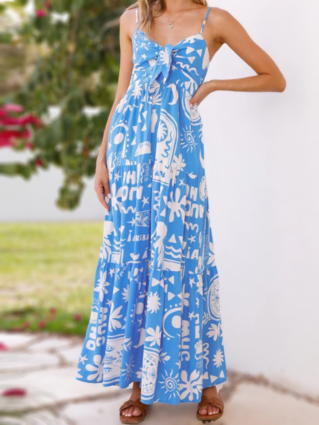 Mucho Arriba! Tie-Front Maxi Dress