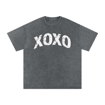 XOXO Vintage-Wash Oversized T-Shirt - Detail View 6