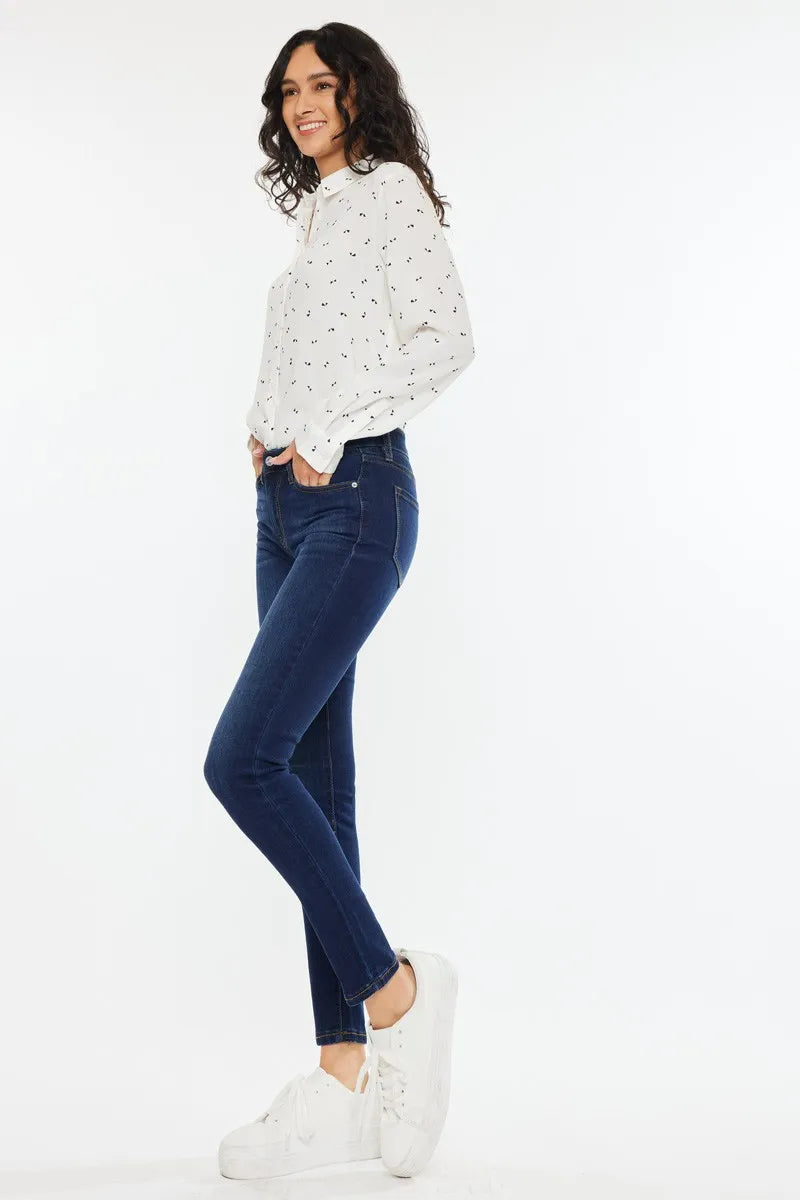 Mid-Rise Dark Indigo Super Skinny Jeans