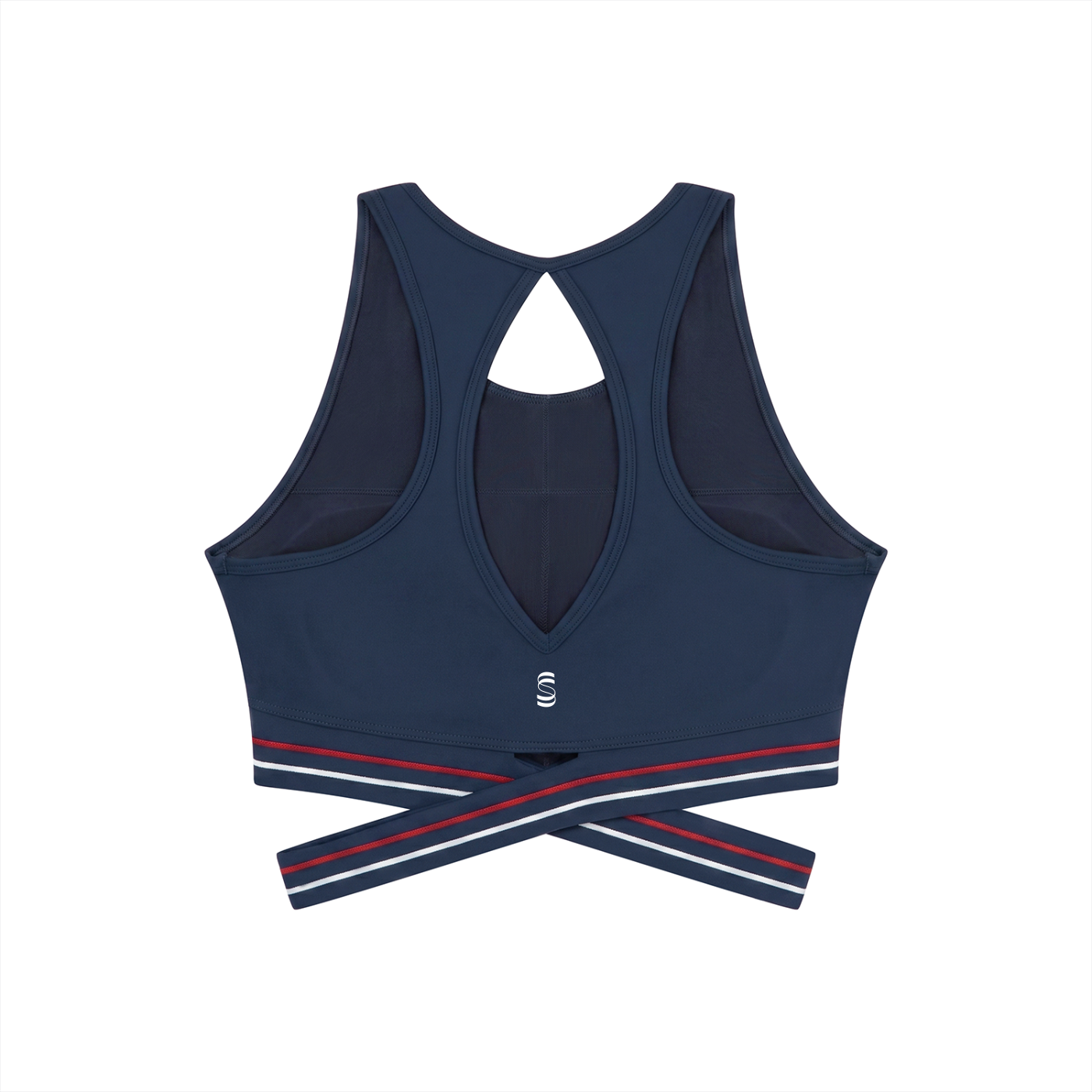 Contrast Band Cropped Sports Bra