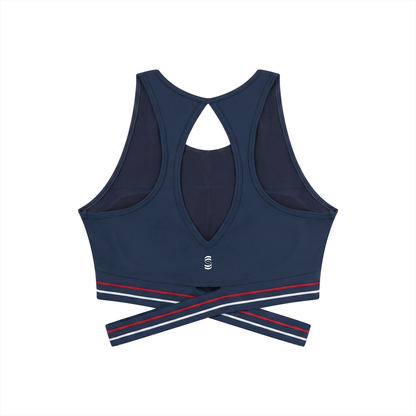 Contrast Band Cropped Sports Bra