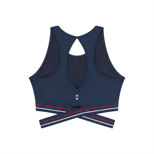 Contrast Band Cropped Sports Bra